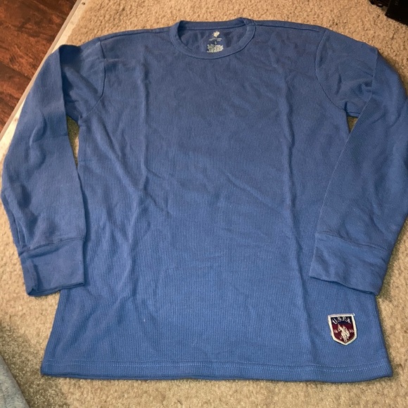 Men’s Blue Us polo assn. long sleeve tee - Picture 1 of 3